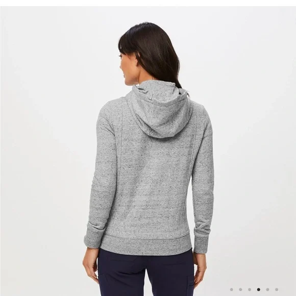 Figs On Shift Gray Full Zip Hoodie - Picture 4 of 6